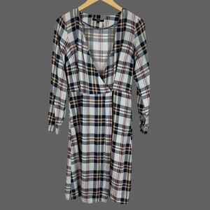 Marquis Medium Plaid Wrap Long Sleeve Academia Dress Preppy Clueless